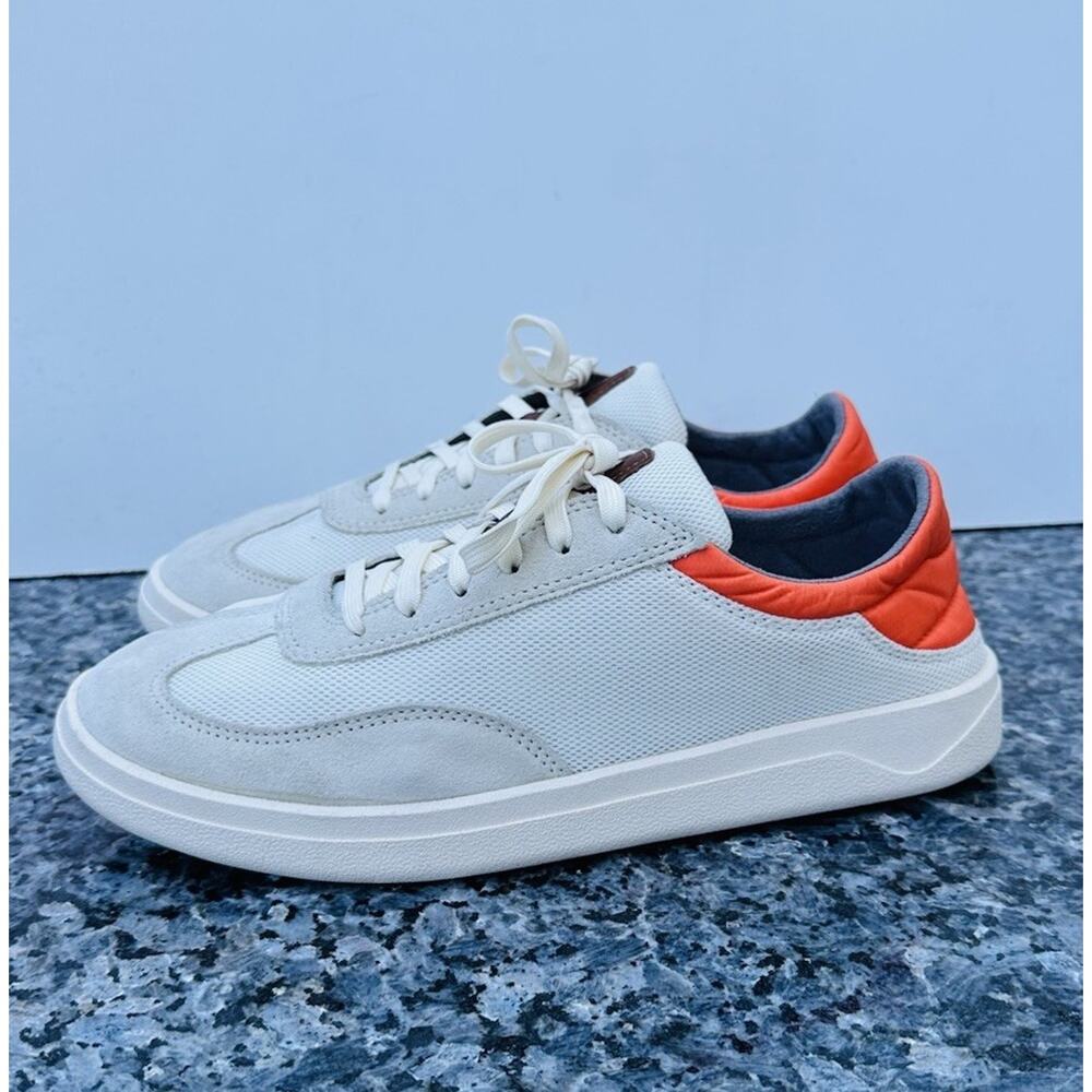 Olukai Punini White Orange Sneakers Mens Size 8 - Picture 2 of 14